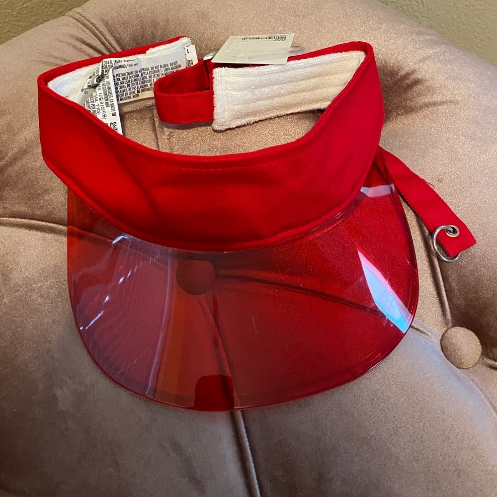 Women’s stylish red visor hat